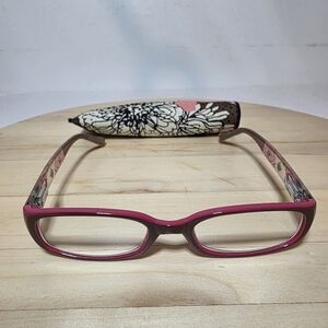 Vera Bradley Womens Eye Glass Frames With Sleeve Floral Print Multicolor